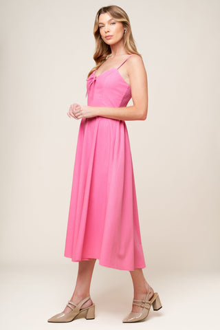 LET THE LIGHT PINK WOVEN MIDI DRESS - By Baano