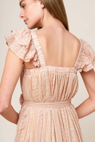 FROLIC THROUGH FIELDS WOVEN MIDI DRESS - By Baano