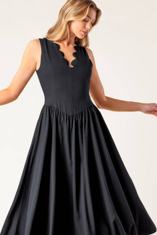 FOR THE RECORD BLACK WOVEN MIDI DRESS - By Baano