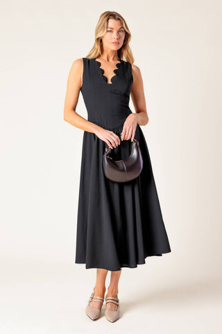 FOR THE RECORD BLACK WOVEN MIDI DRESS - By Baano