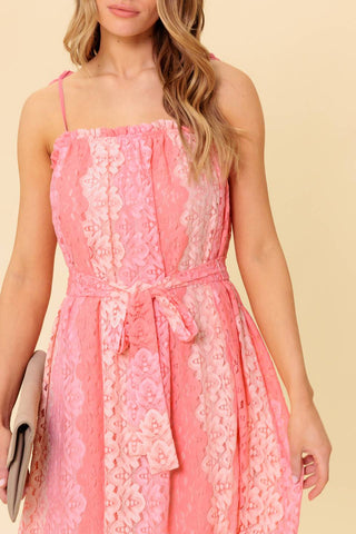 TAILOR MADE FOR YOU WOVEN LACE MIDI DRESS - By Baano