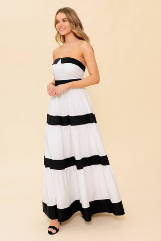 YOURS TO KEEP COLOR BLOKED MAXI DRESS - By Baano