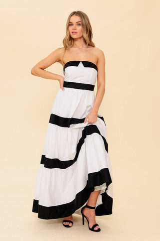 YOURS TO KEEP COLOR BLOKED MAXI DRESS - By Baano