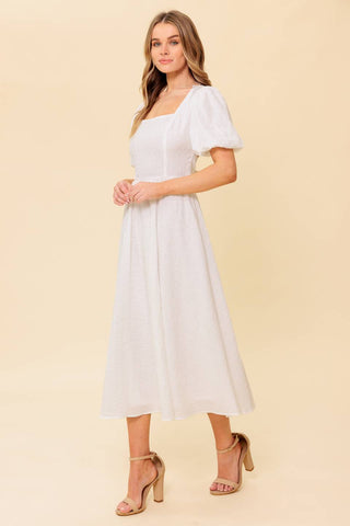 SLEEK DEDICATION IVORY WOVEN MDI DRESS - By Baano