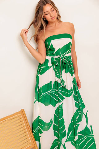 PURE MOMENT GREEN WOVEN ANKLE DRESS - By Baano