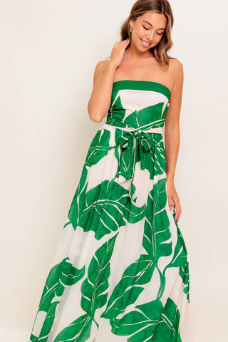 PURE MOMENT GREEN WOVEN ANKLE DRESS - By Baano