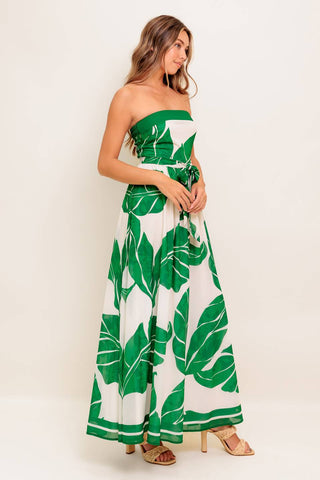 PURE MOMENT GREEN WOVEN ANKLE DRESS - By Baano