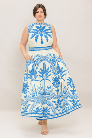 OCEAN PETALS WOVEN MIDI DRESS - By Baano