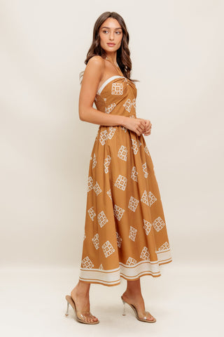 OASIS STORY WOVEN MIDI DRESS - By Baano