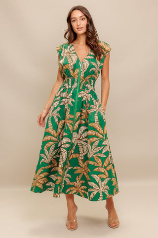 LUSH STILLNESS WOVEN MIDI DRESS - By Baano