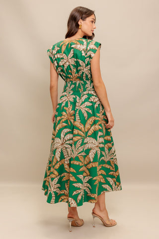 LUSH STILLNESS WOVEN MIDI DRESS - By Baano