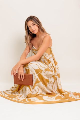 HEART OF HYDRANGEA WOVEN MAXI DRESS - By Baano