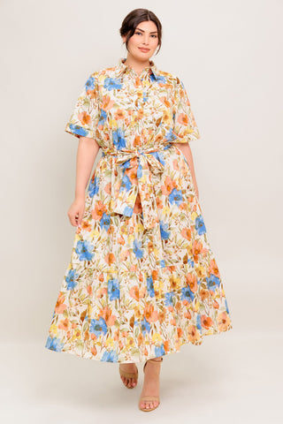 HAZEL DREAM IVORY WOVEN MIDI DRESS - By Baano