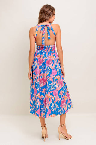 SUN-KISSED FLOWER WOVEN MIDI DRESS - By Baano