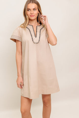 CALM SILHOUETTE WOVEN MINI DRESS - By Baano