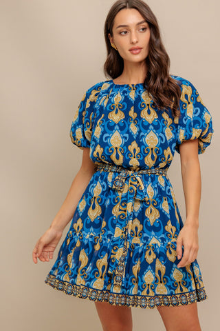 BAROQUE BREEZE WOVEN MINI DRESS - By Baano