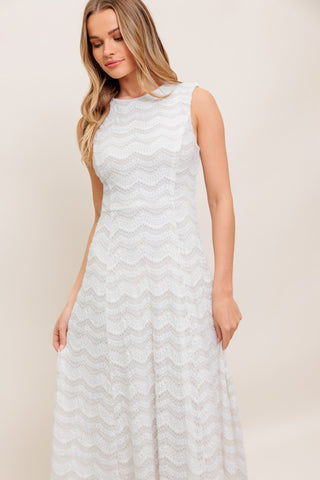 HEARTFELT CREAM WOVEN LACE ANKLE DRESS - By Baano