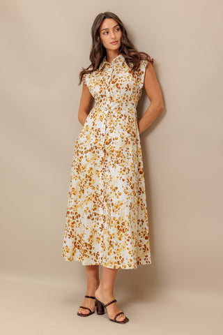 BUTTERCUP KISS WOVEN MIDI DRESS - By Baano