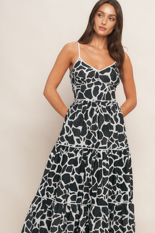 URBAN WILD WOVEN MIDI DRESS - By Baano