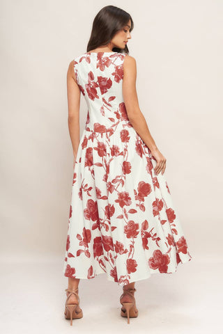 ROMA FLORAL WOVEN MIDI DRESS - By Baano