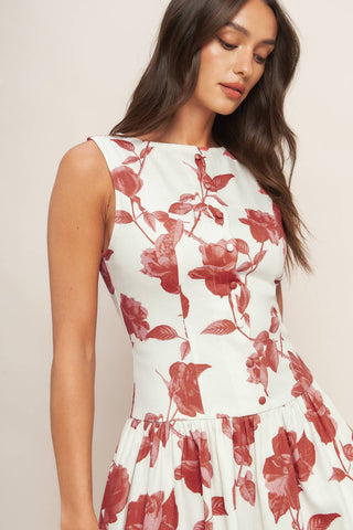 ROMA FLORAL WOVEN MIDI DRESS - By Baano