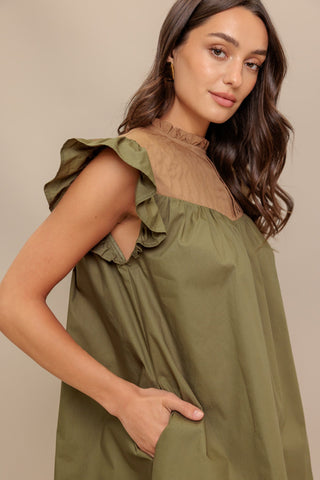 FOREST WHISPER WOVEN MINI DRESS - By Baano