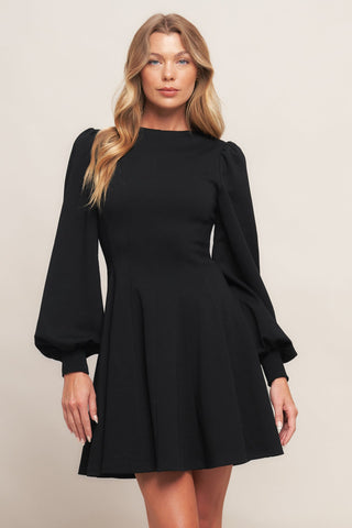 BLACK SWAN HEAVY KNIT MINI DRESS - By Baano