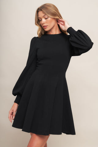 BLACK SWAN HEAVY KNIT MINI DRESS - By Baano