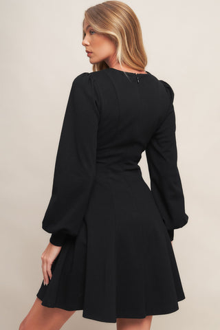 BLACK SWAN HEAVY KNIT MINI DRESS - By Baano