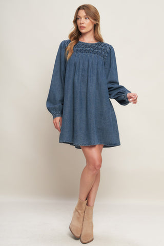 WEEKEND DENIM ICON MINI DRESS - By Baano