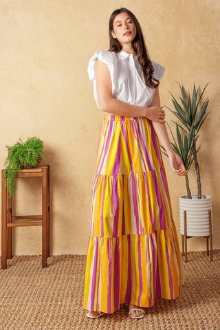LIGHT UP MY LIFE POPLIN MAXI SKIRT - By Baano