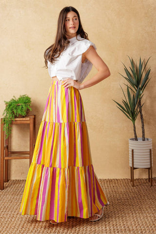 LIGHT UP MY LIFE POPLIN MAXI SKIRT - By Baano