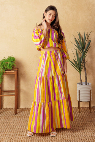 LIGHT UP MY LIFE POPLIN MAXI SKIRT - By Baano