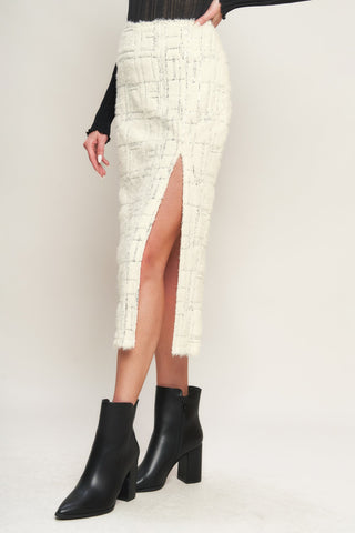 MADE YOU MY WORLD WOVEN MIDI SKIRT