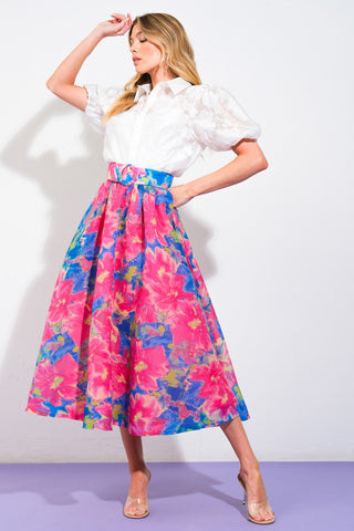 SWEET VISION WOVEN MIDI SKIRT - By Baano
