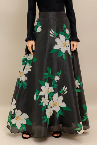ELEGANT WILDFLOWER WOVEN MAXI SKIRT - By Baano