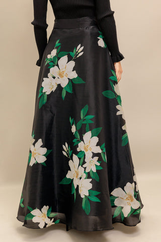 ELEGANT WILDFLOWER WOVEN MAXI SKIRT - By Baano