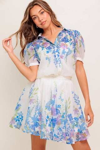 SUNSET SAIL WOVEN MINI FULL SKIRT - By Baano