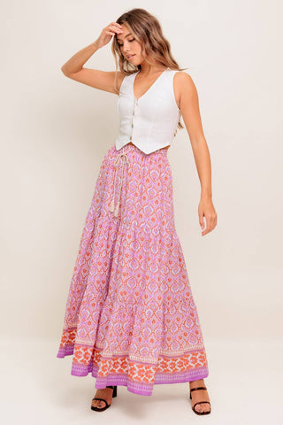 WHISPERING LAVENDER WOVEN MAXI SKIRT - By Baano