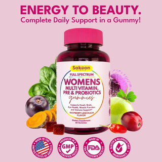 Women’s Multivitamin Gummies with Beauty, Energy & Digestive Support - By Baano
