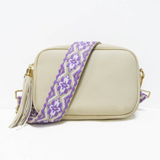 The Luna | Camera Crossbody With Medallion Strap - Cream