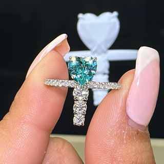 Heart & Round Cut Moissanite Ring Ring Deluxe Fine Jewelry