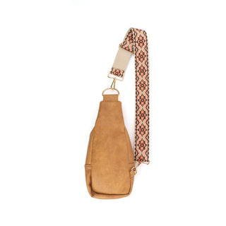 The Atlas | Zippered Sling Bag (Camel) - Pick Your Strap