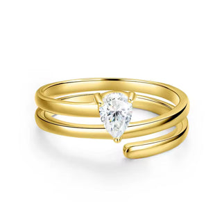 0.5ct Pear Cut Moissanite Swirl Pinky Ring Ring Deluxe Fine Jewelry