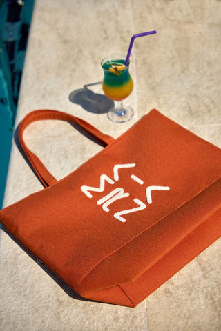 Orange Beach Bag with Zipper CA2501-5 - By Baano