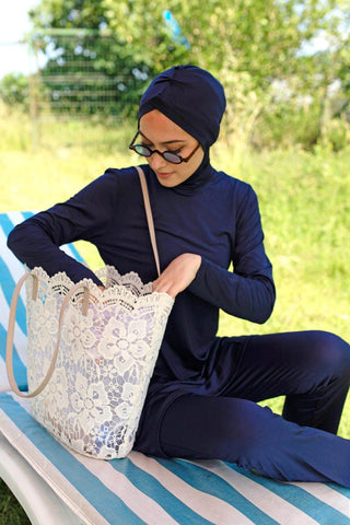 Lycra Navy Burkini Modest Swimwear 1969 - By Baano
