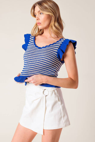 YOUNG AT HEART WHITE WOVEN SKORT - By Baano