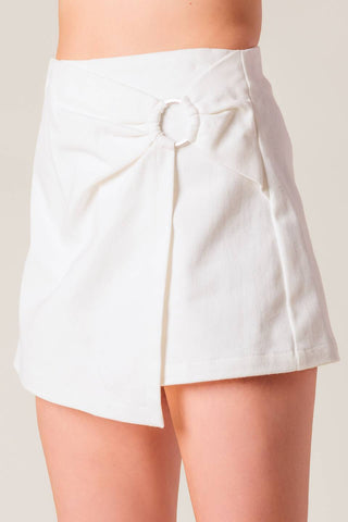 YOUNG AT HEART WHITE WOVEN SKORT - By Baano