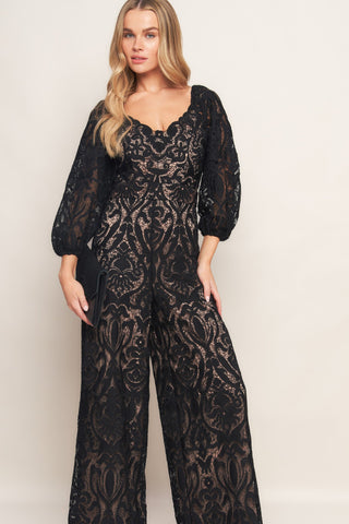 TREASURE TROVE WOVEN LACE JUMPSUIT - By Baano