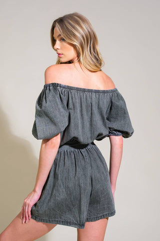 TINY TEMPTATIONS DENIM ROMPER - By Baano